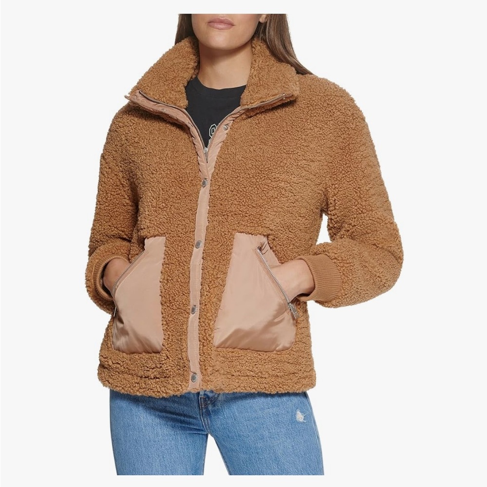 Levi's Tan Teddy Jacket Cozy Sherpa Style